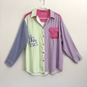 Terez Multicolor Striped Button Down Shirt